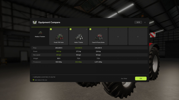 fs25-mods,  Equipment Compare V1.0.2.9