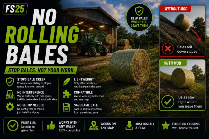 fs25-mods, No Rolling Bales v1.6