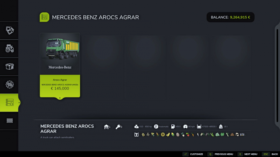 Mercedes Benz Arocs Agrar V1.0.0.1