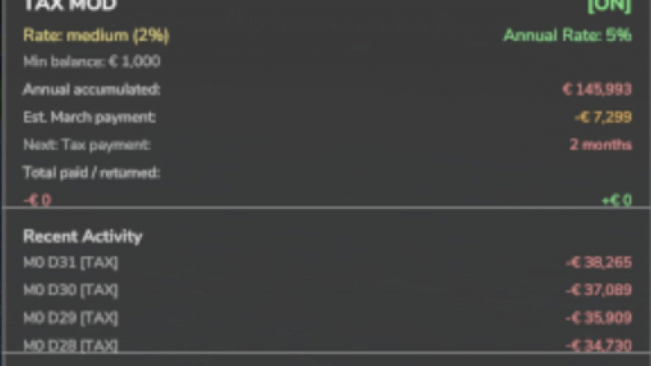 fs25-mods,  Tax Mod V1.1.5