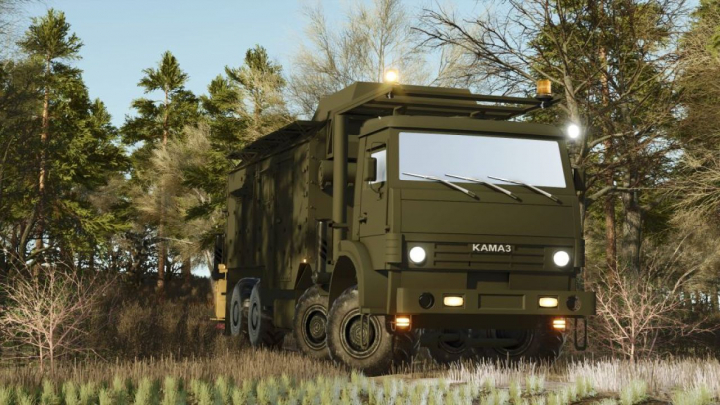 fs25-mods,  KAMAZ military vehicle equipped as a mobile radar and communications station V1.0