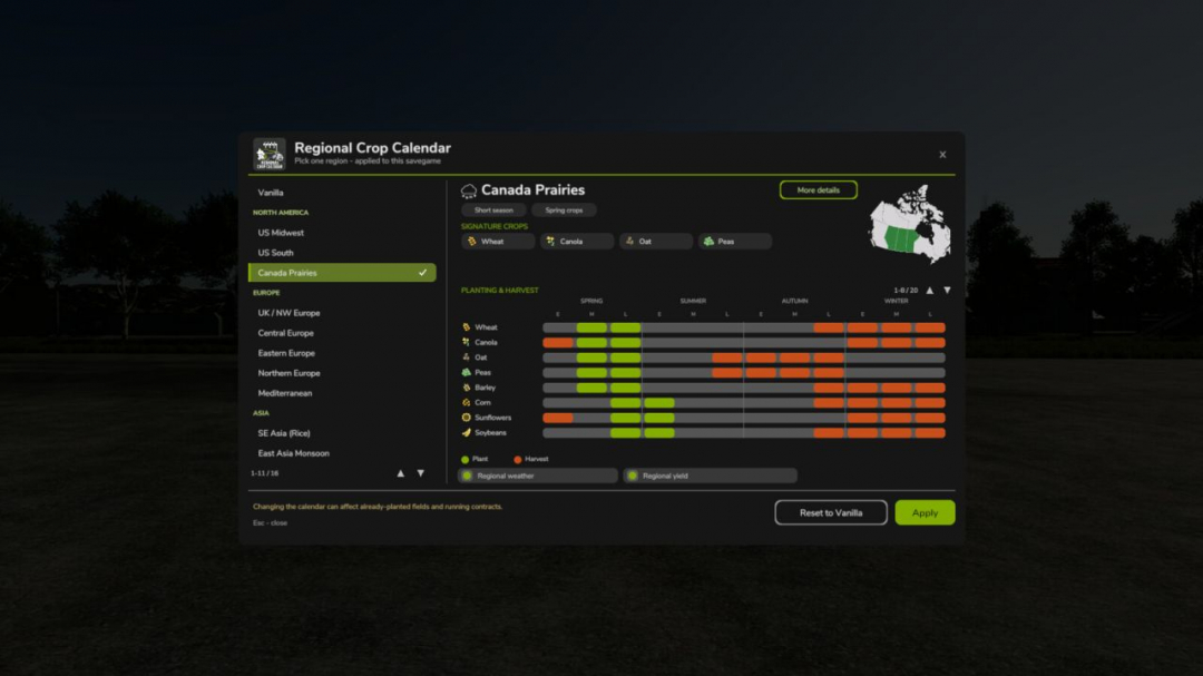 Regional Crop Calendar V1.0