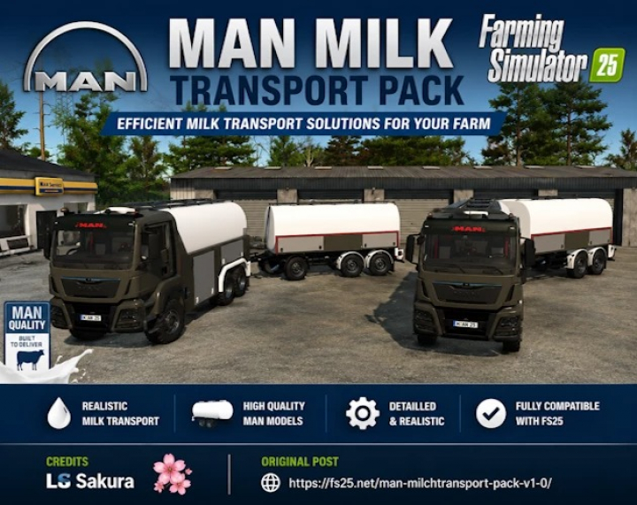 fs25-mods,  MAN Milk Transport Pack v1.0.0.1