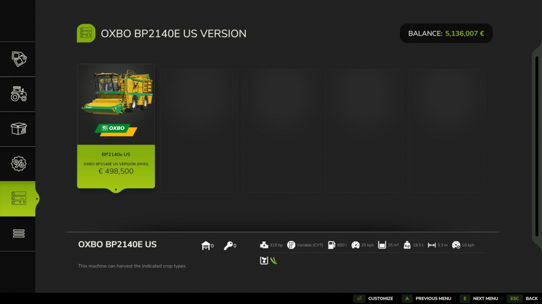 Oxbo BP2140e US V1.0