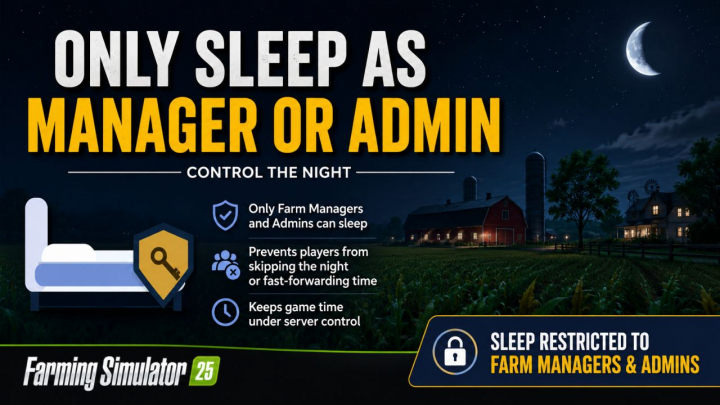 fs25-mods,  Only Sleep As Manager or Admin V1.0.1