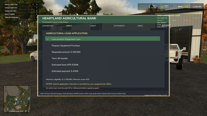 fs25-mods,  Heartland Agricultural Bank (Realistic Loan System) v1.0