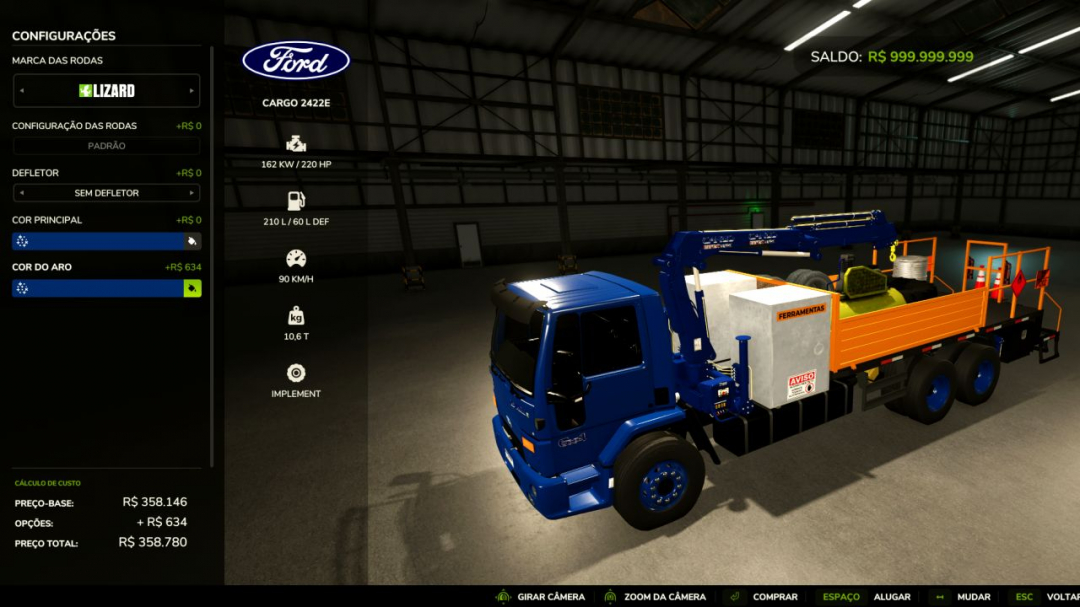 Ford Cargo Truck with Knuckle-Boom Crane (Tire Service) v1.0