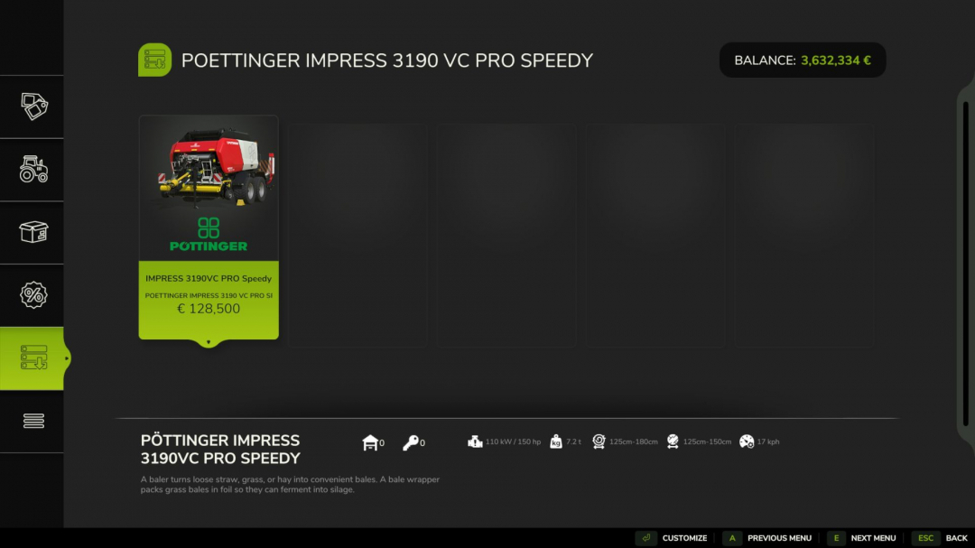 Pöttinger Impress 3190 VC PRO Speedy V1.8