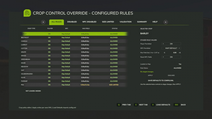 fs25-mods,  Crop Control Override V2.0.3.6