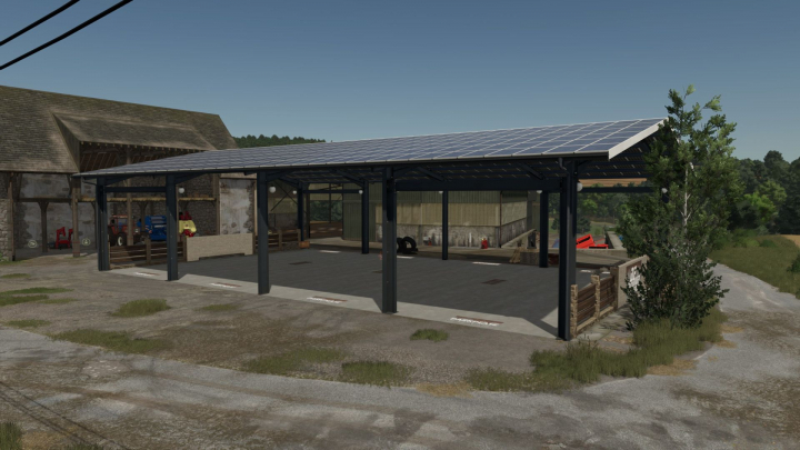 fs25-mods, DF Premium Courtyard Garage M30 – Open Shelter V1.0