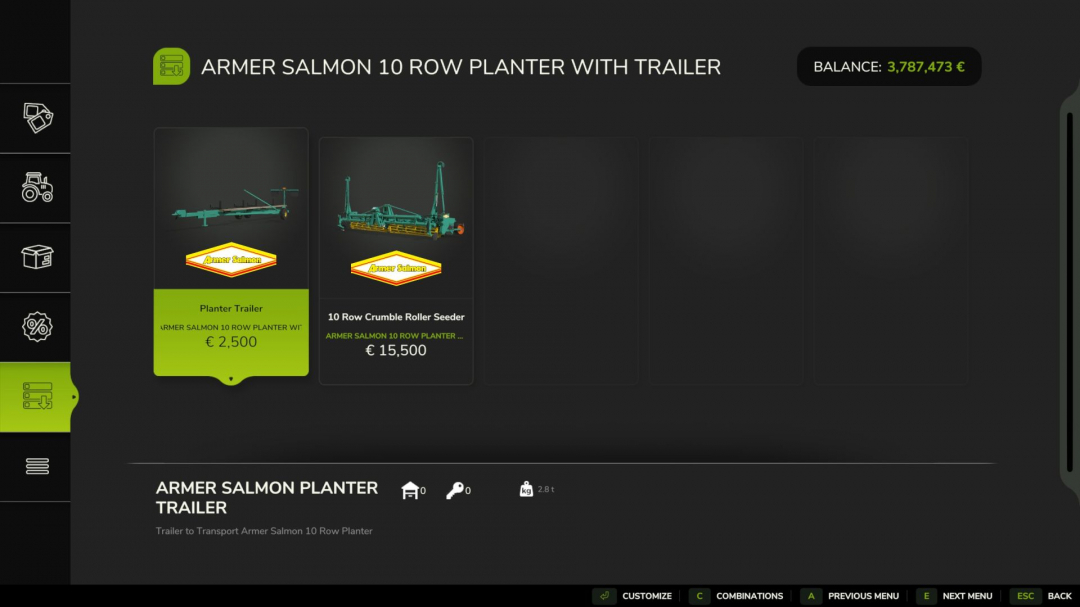 Armer Salmon 10-row seed drill V1.0