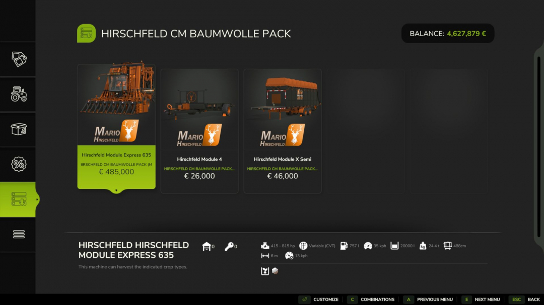 Cotton Harvest and Transport Pack – Hirschfeld Edition V1.0.0.1