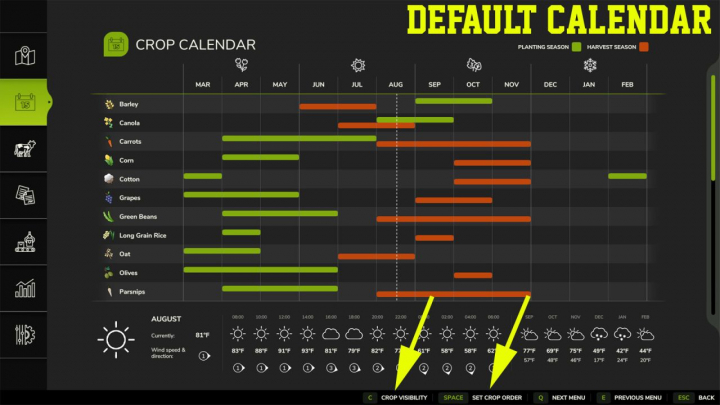 fs25-mods,  Crop Calendar Filter V1.0