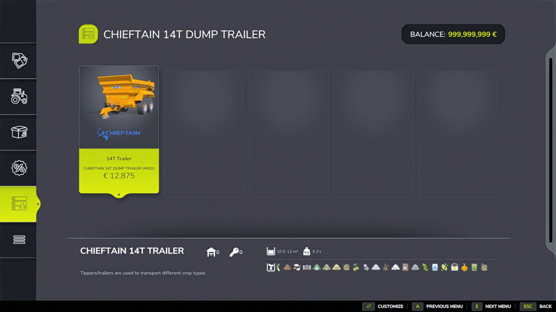 Chieftain Dump Trailer 1000 V1.0