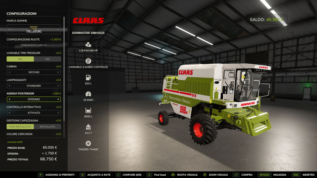 Claas Dominator 198H 2025 V1.0