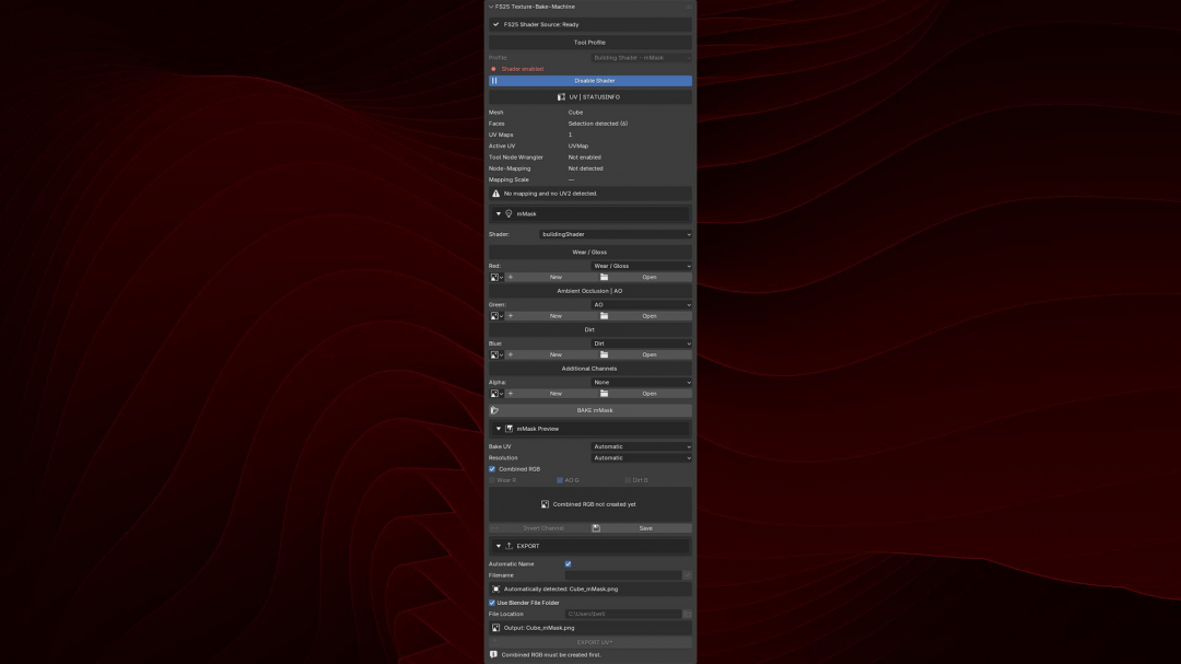 Blender Add-on Texture-Bake-Machine v1.0