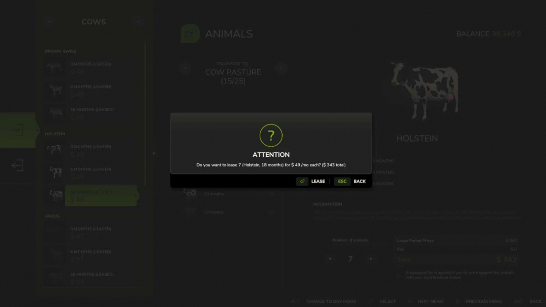 Lease Livestock v1.0
