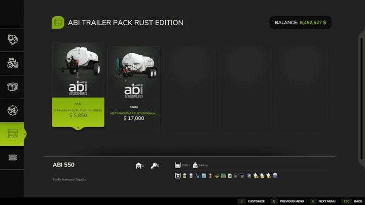 fs25-mods, ABI Trailer Pack Rust Edition v1.2