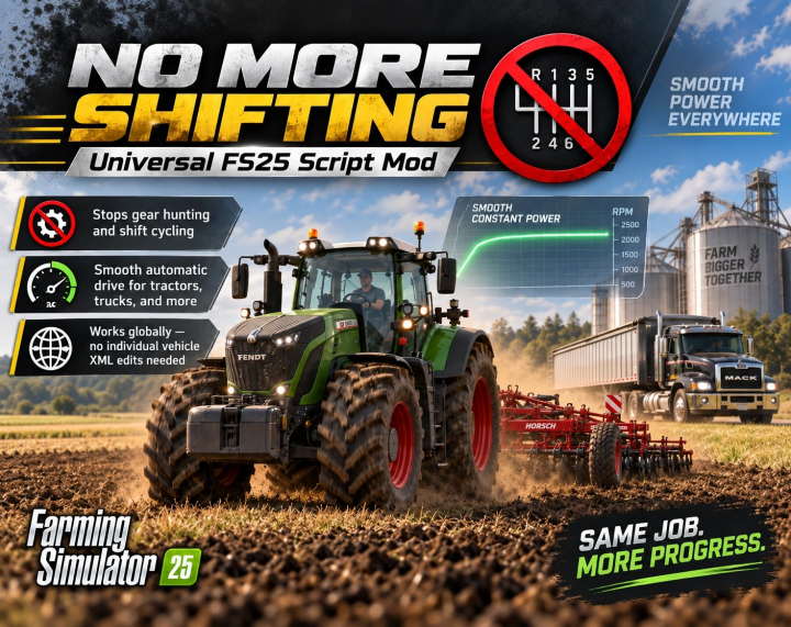 fs25-mods, No More Gear Shifting v1.0