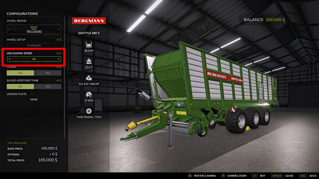 Adjustable unloading speed V1.1