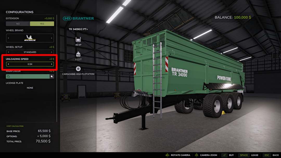 Adjustable unloading speed V1.1