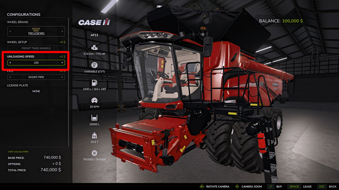 Adjustable unloading speed V1.1