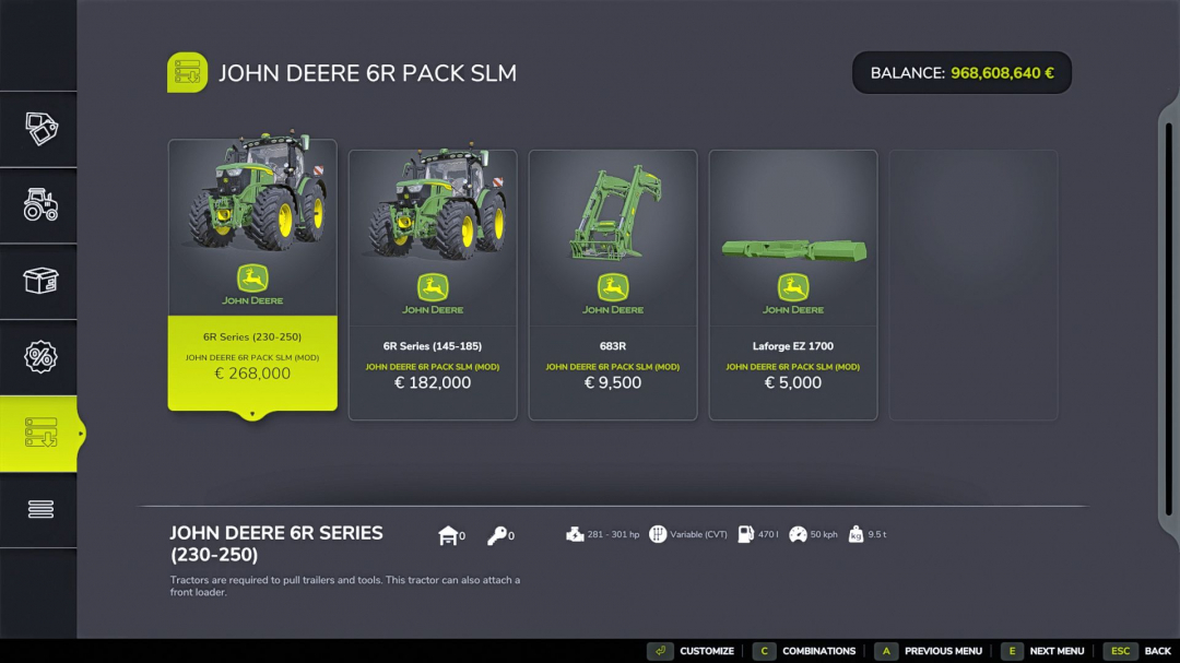 John Deere 6R Pack SLM V1.0.0.7