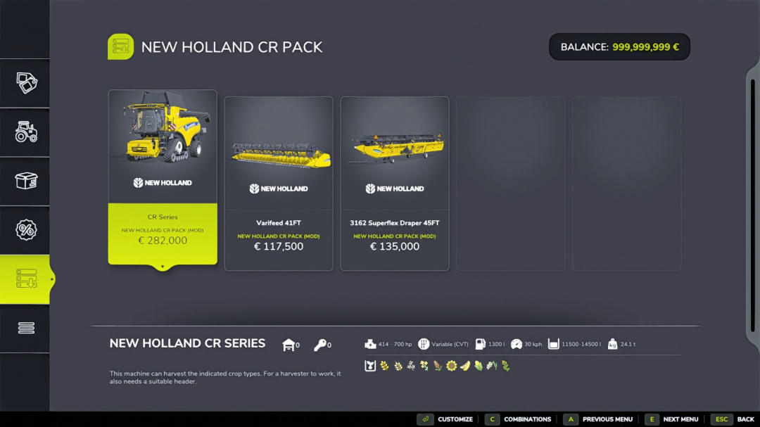 New Holland CR-Series Pack V1.0