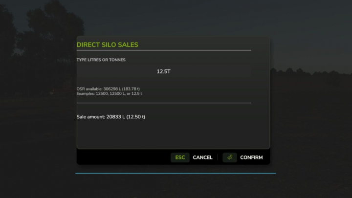 fs25-mods,  Direct Silo Sell V1.0.0.1
