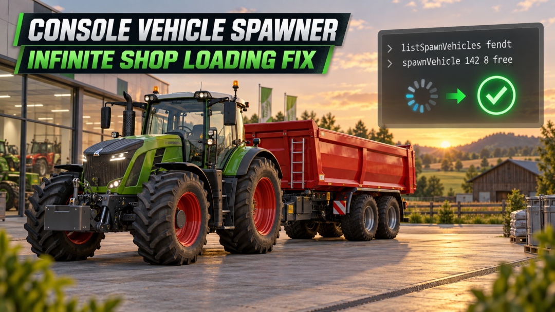 Console Vehicle Spawner & Infinite Shop Loading Fix