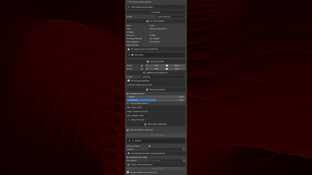 [Blender Add-on] Texture-Bake-Machine V1.0.0.2