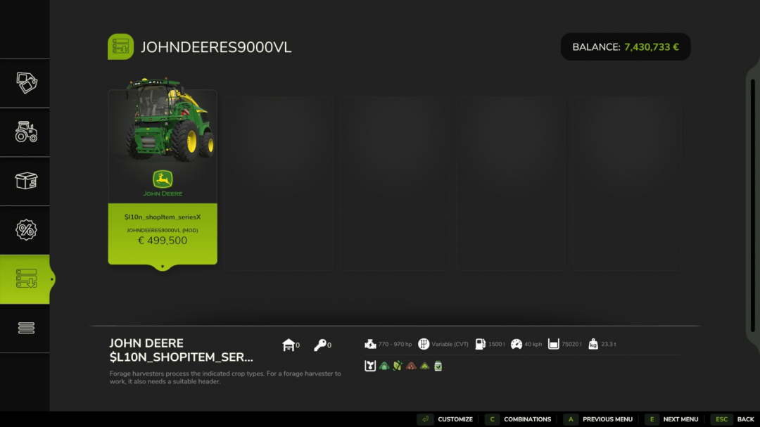 John Deere Serie 9000VL V1.2