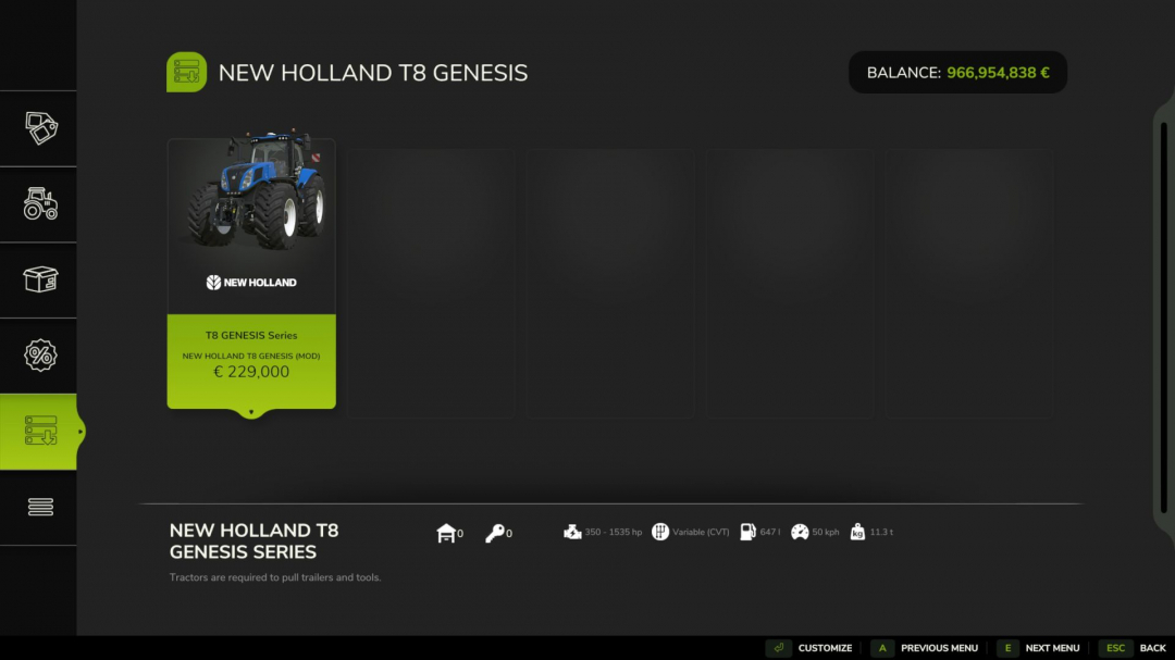 New Holland T8 Genesis V1.1