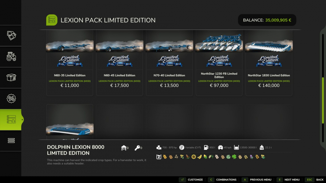 Claas Lexion Pack Limited Edition V1.0.0.1