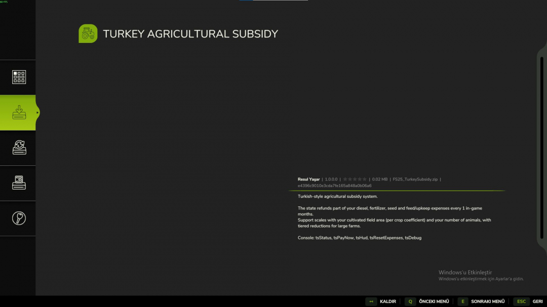 Turkey Agricultural Subsidy V1.0