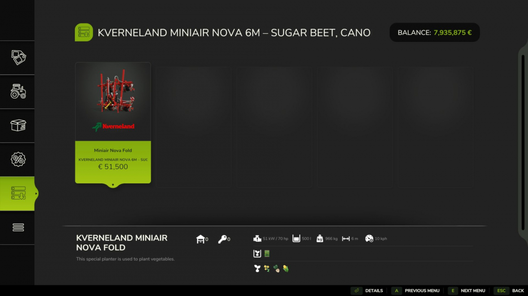 Kverneland Miniair Nova 6m V1.0