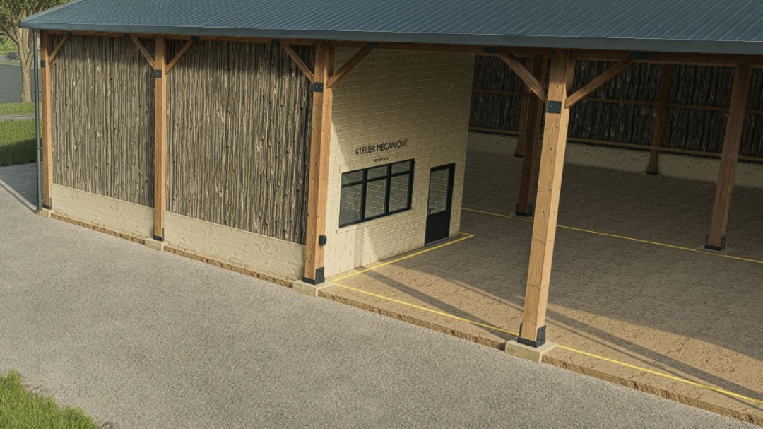 Wooden hangar with workshop V1.0