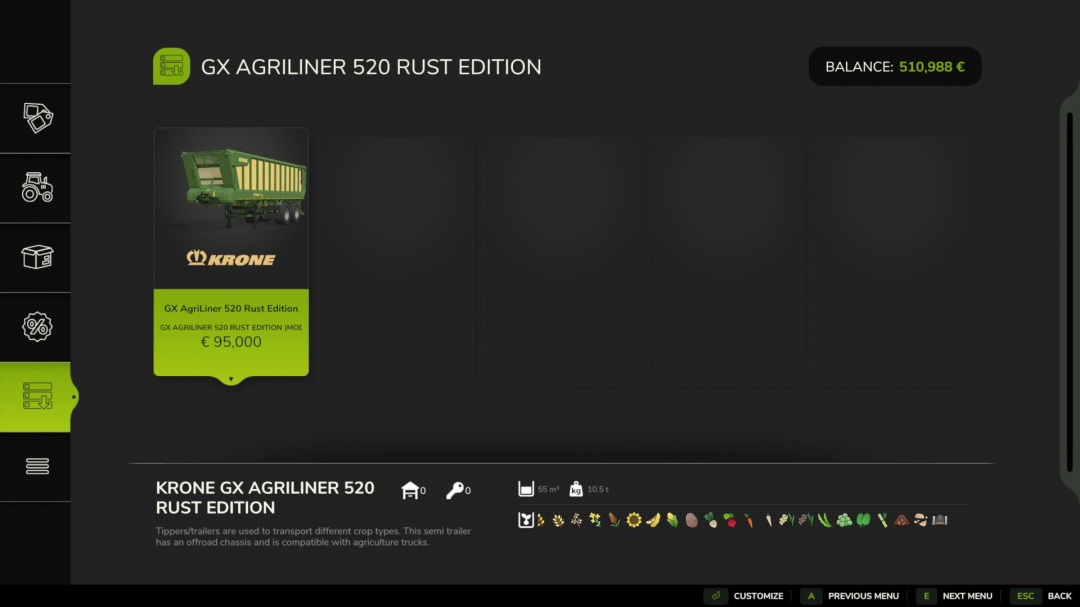 Krone GX Agriliner 520 Rust Edition V1.5