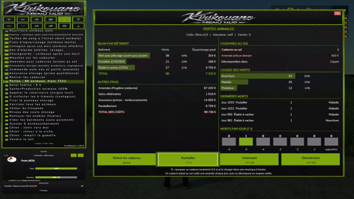 fs25-mods,  Kirikouano Menu HUD V1.6