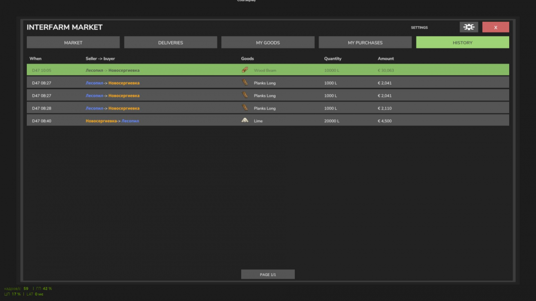 InterFarm Market — Inter-farm market v1.0