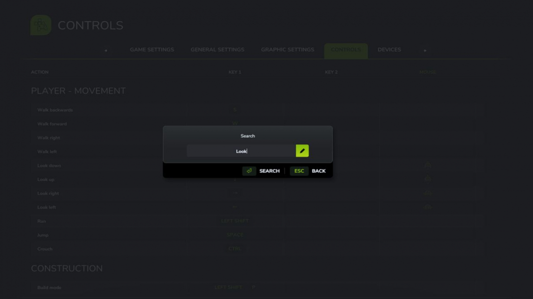Game Controls Search V1.0