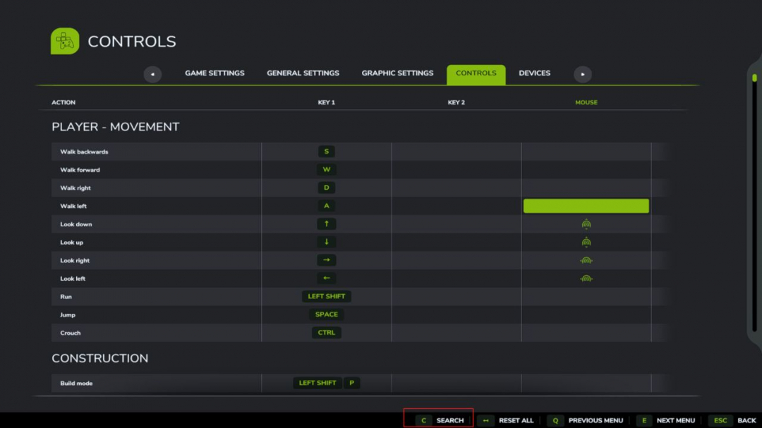 Game Controls Search V1.0