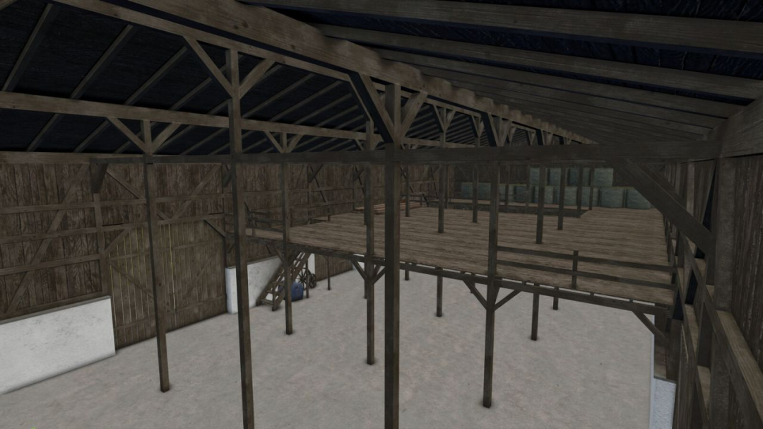 Old Wooden Bavarian Hall With Hayloft V1.0