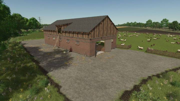 fs25-mods,  Sheep Goat Barn With Bale Storage V1.0