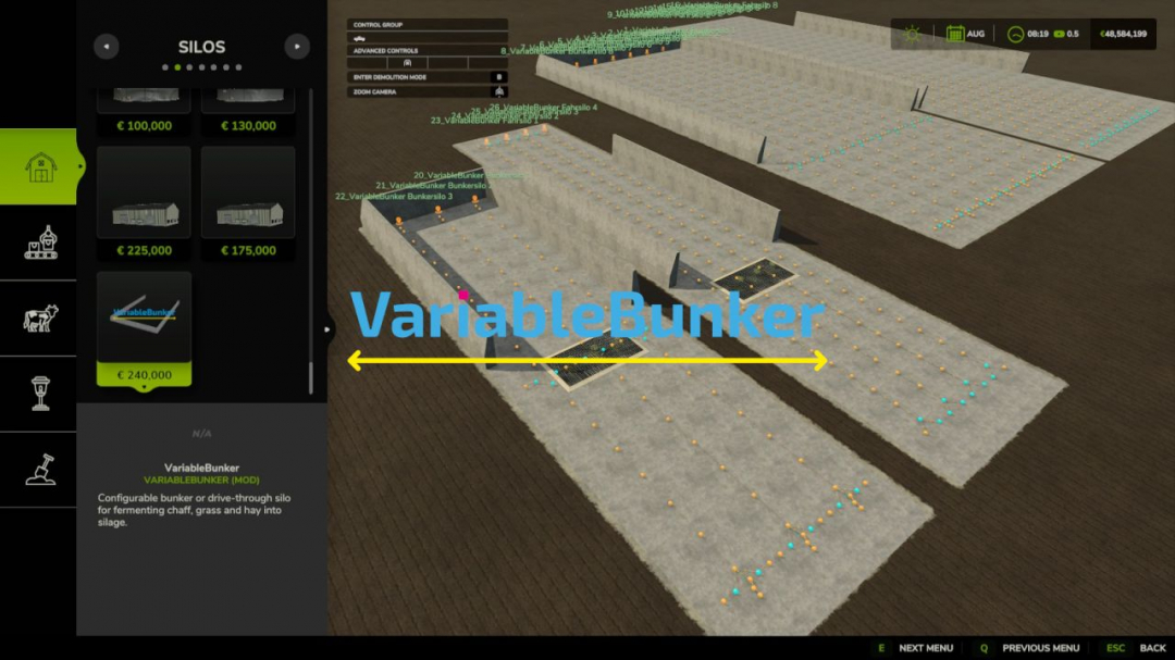 Variable Bunker Silo V1.0