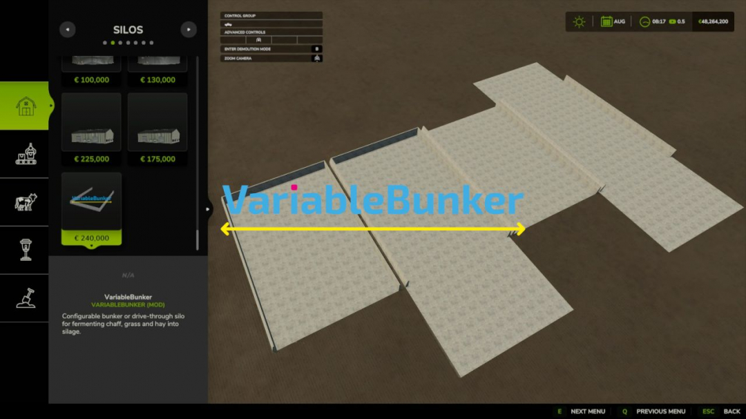 Variable Bunker Silo V1.0