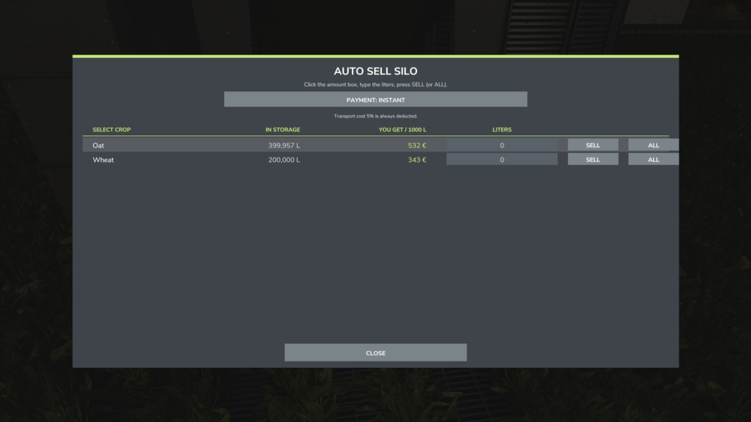 Auto Sell Silo V1.0