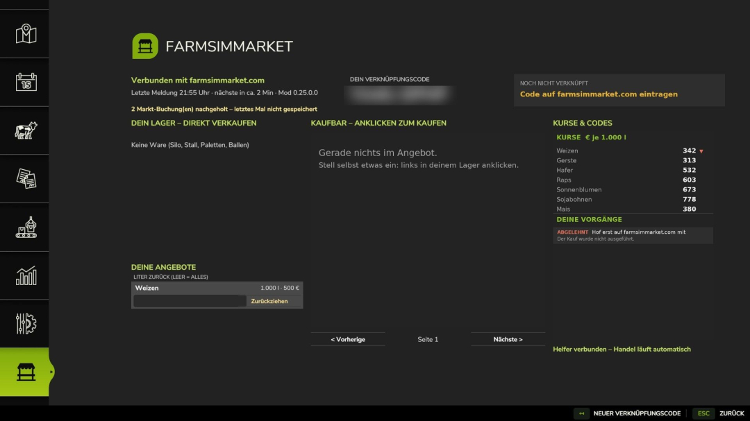 FarmSimMarket – Player Market & Rankings BETA 6 v0.31.1