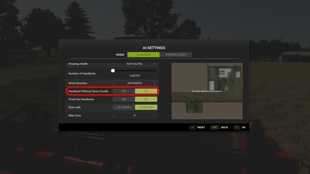 Headland without straw swath V1.0.0.1