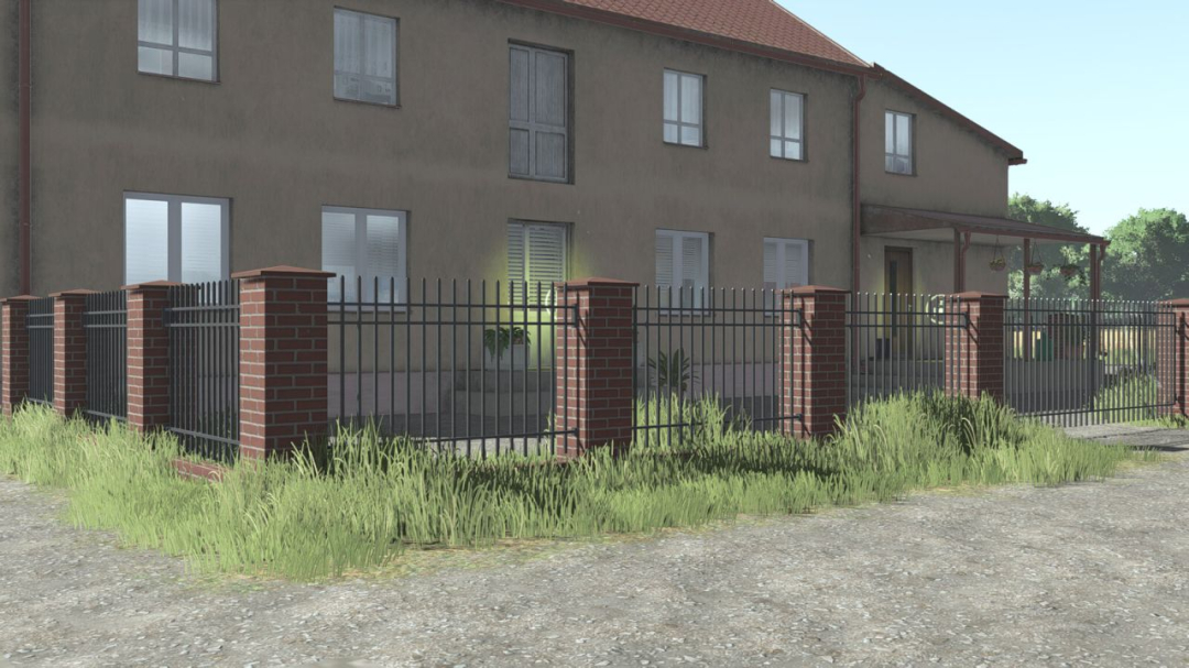 Red Brick And Metal Fence V1.1